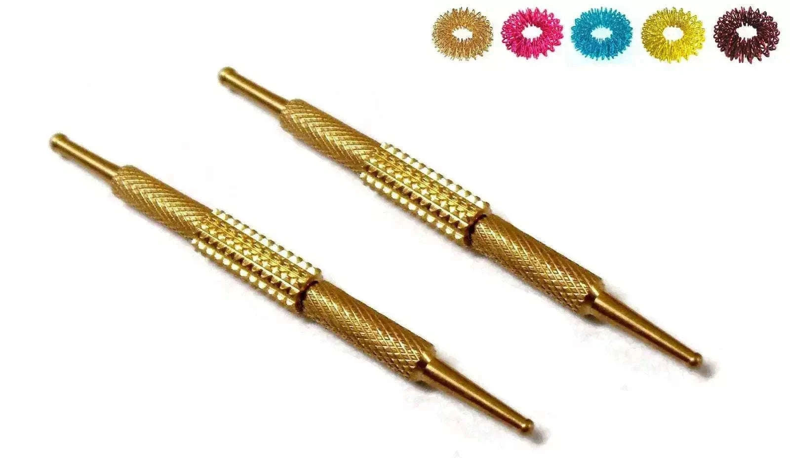 2pcs Sujok Acupressure Probe - Brass Diagnostic Dismandable Centre Roller
