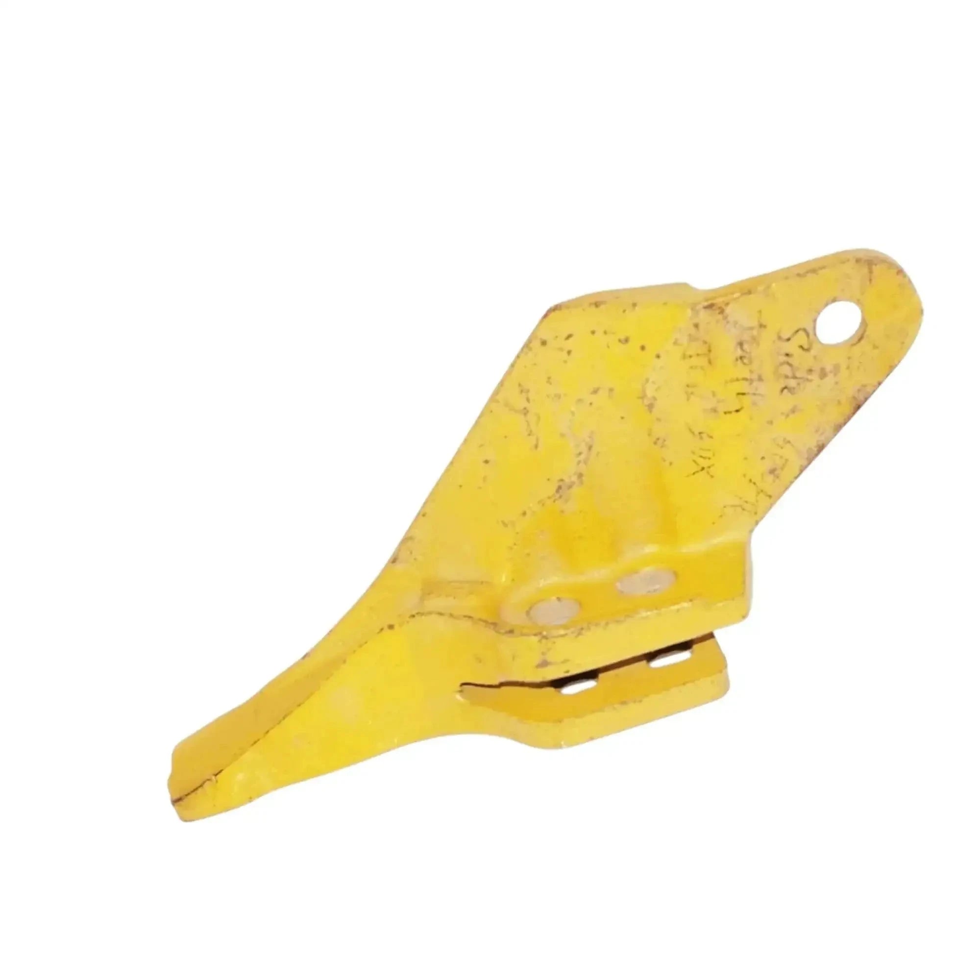 Bucket digging side cutter tooth, yellow steel with bracket and mounting hole