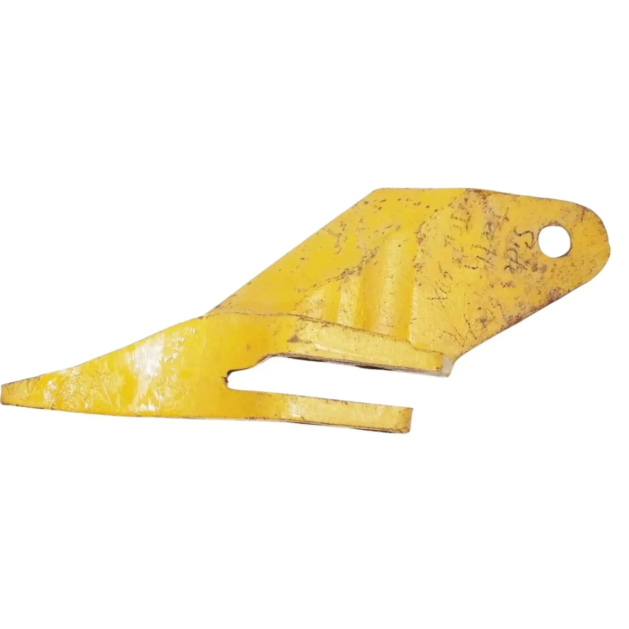 Bucket digging side cutter tooth, yellow steel with notch and mounting hole