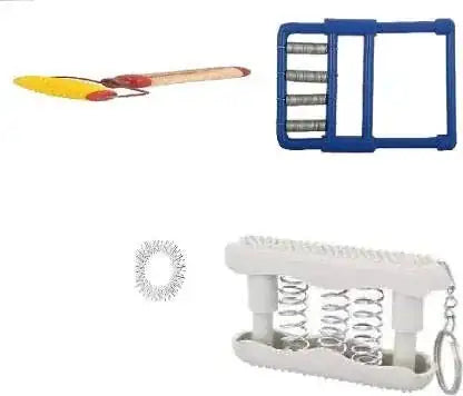 Hand exercise finger massager roller ring with spring coils and handles