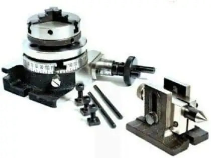 Rotary Table 3 / 80mm with 50mm Mini Scroll Chuck Single Bolt Tailstock - StellerGear