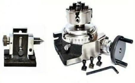 Rotary Table 4 with 70mm Independent Chuck Single Bolt Tailstock - StellerGear