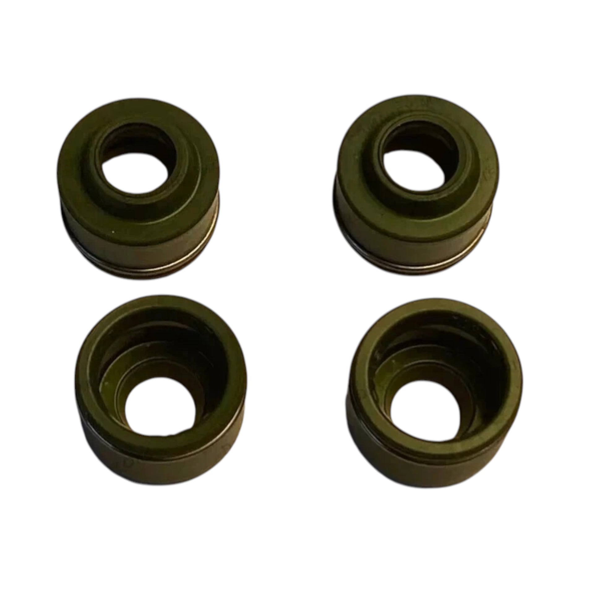 Set of four rubber stem valve oil seals, compatible with 390 ktm duke, for efficient engine performance.