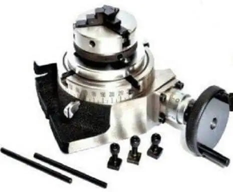 Rotary Table 4/100mm With 65mm Mini Scroll Lathe Chuck Backplate - StellerGear