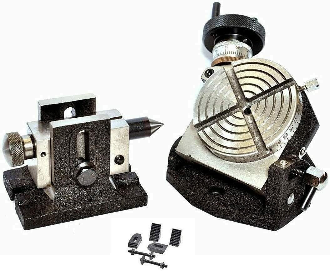 Tilting Rotary Table 4/100 mm with Single Bolt Tailstock M6 Clamping Kit Set - StellerGear
