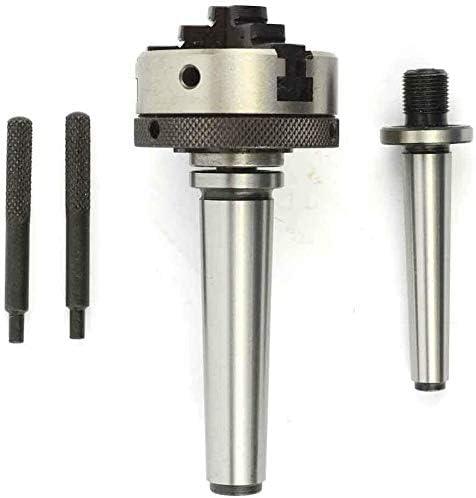 50mm 3 Jaw Mini Scroll Chuck, Mt2 Mounting Shank 3/8 Drawbar Threaded 12x1 - StellerGear