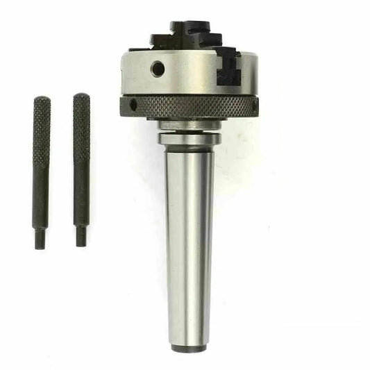 50mm 3 Jaw Mini Scroll Chuck Mt2 Mounting Shank 3/8 Drawbar Threaded 12 X 1 - StellerGear