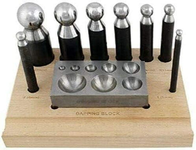 8 PCs Metal Forming DAPPING DOMING Punch Block Set 5mm to 27mm - StellerGear
