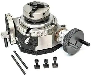 Tilting Rotary Table 4/100MM with 50MM Mini Lathe Chuck Backplate - StellerGear
