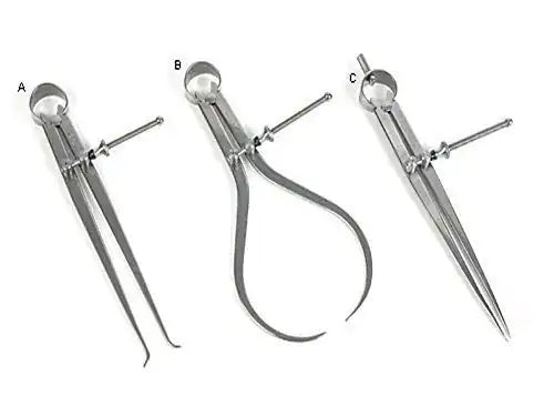 SET OF 3 PCS SPRING DIVIDER CALIPERS 6" 150MM, INTERNAL & EXTERNAL - StellerGear