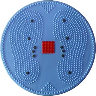 Blue acupressure exercise disc with raised nubs and red center pad