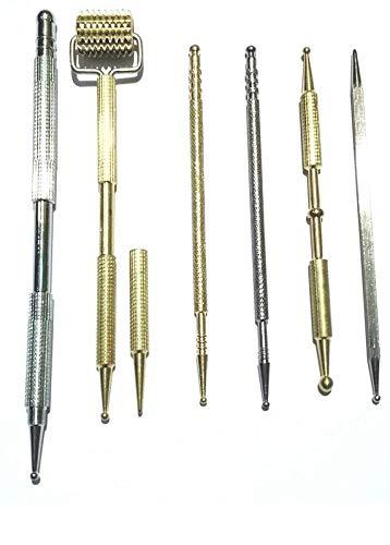 Sujok acupressure therapy kit with six metallic roller and probe tools
