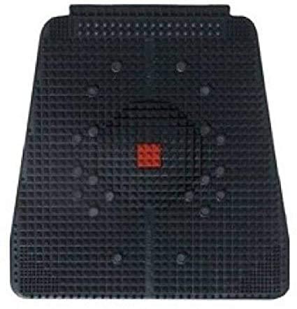 Acupressure power relief plastic mat with textured bumps and red center square