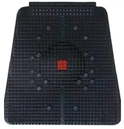 Acupressure power relief plastic mat with textured bumps and red center square