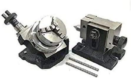 Tilting Rotary Table 3/80mm with 65mm Mini Scroll Chuck Single Bolt Tailstock - StellerGear