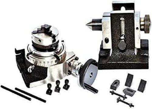 Rotary Table 4/100mm With 65mm Lathe Chuck, Tailstock M6 Clamping Kit Set - StellerGear