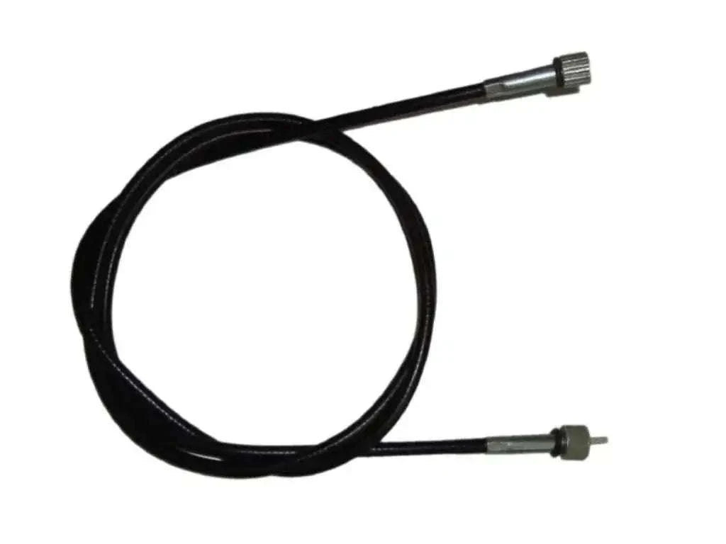 Speedometer cable with black sheath and metal end fittings