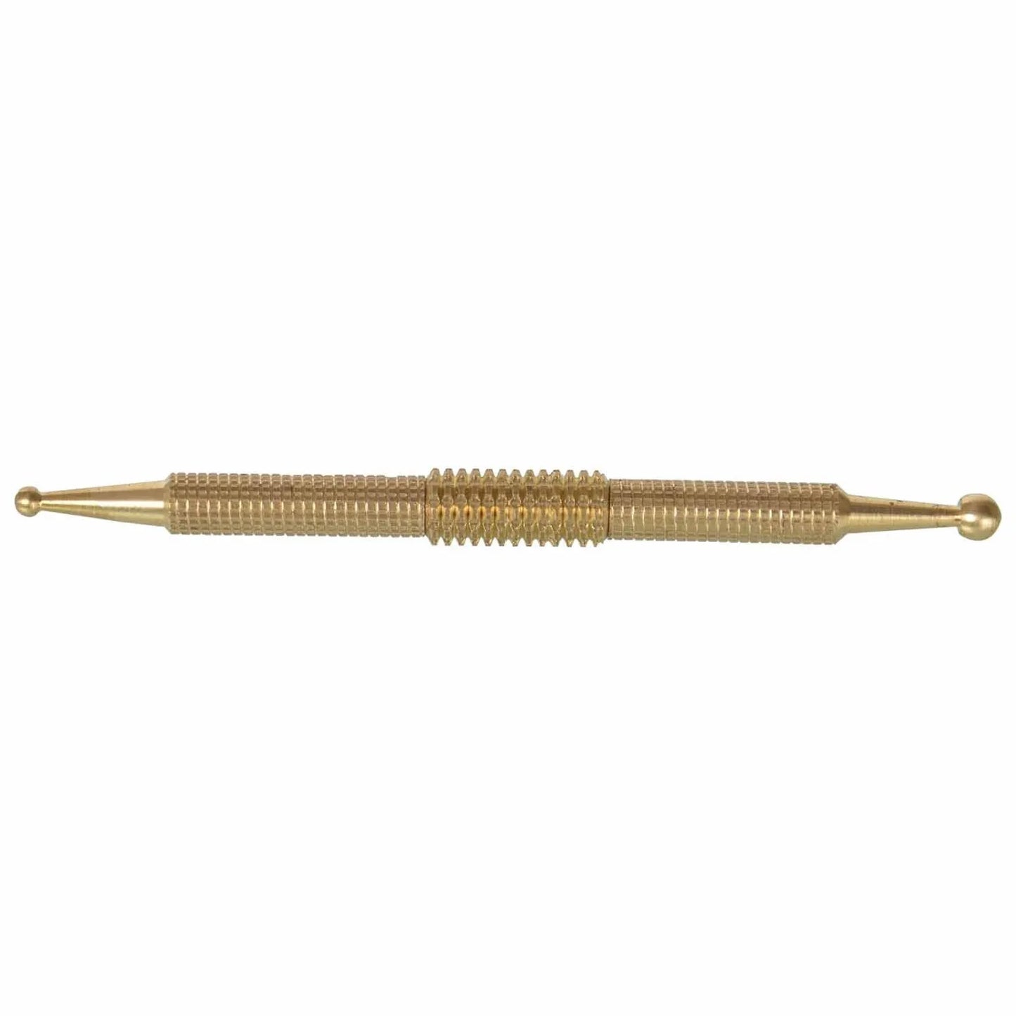 Copper brass roller with ridged center and ball-ended handles