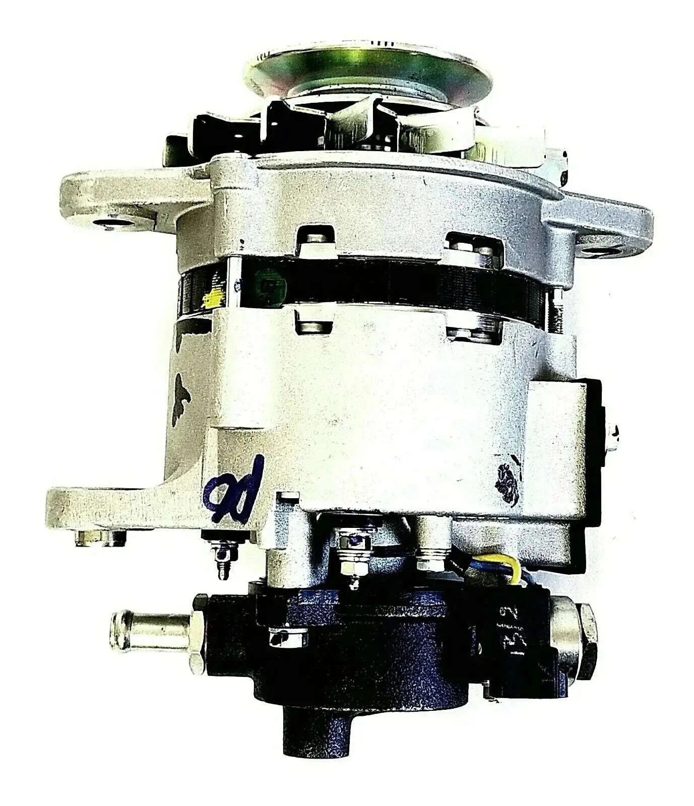 55 Amp alternator for Mahindra tractor, silver and dark gray housing