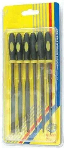 6-piece needle file set with ergonomic handles for automotive use