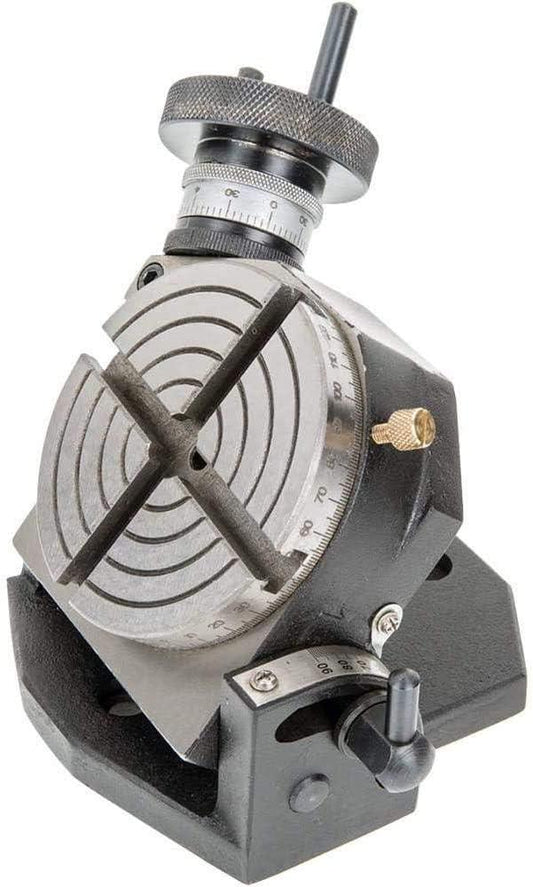 Tilting Rotary Table 4/100mm with 65mm Chuck, Tailstock M6 Clamping Kit Set - StellerGear