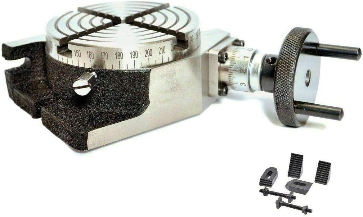 Rotary Table 4/100mm With 80mm 3 Jaw Self Centering Chuck M6 Clamping Kit - StellerGear