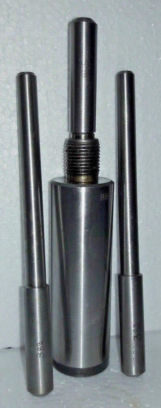 Threaded grinder stone holder with three metal guide rods