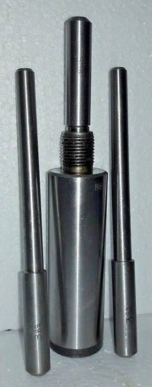 Threaded grinder stone holder with three metal guide rods