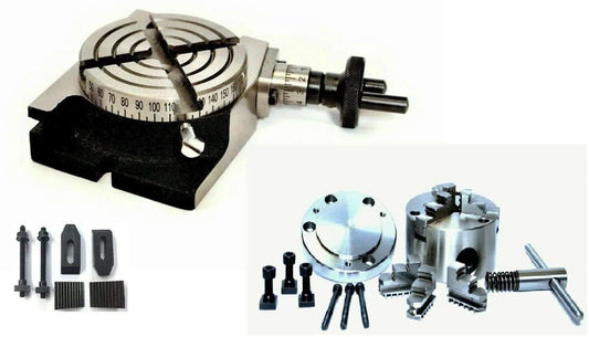 Rotary Table 3/80mm With 80 MM 3 JAW SELF Centering Chuck Backplate - StellerGear