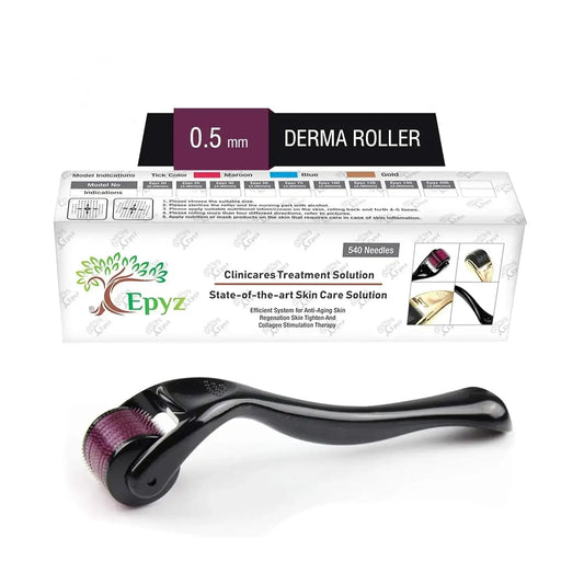 Black derma roller with 0.5 mm 540 titanium alloy needles