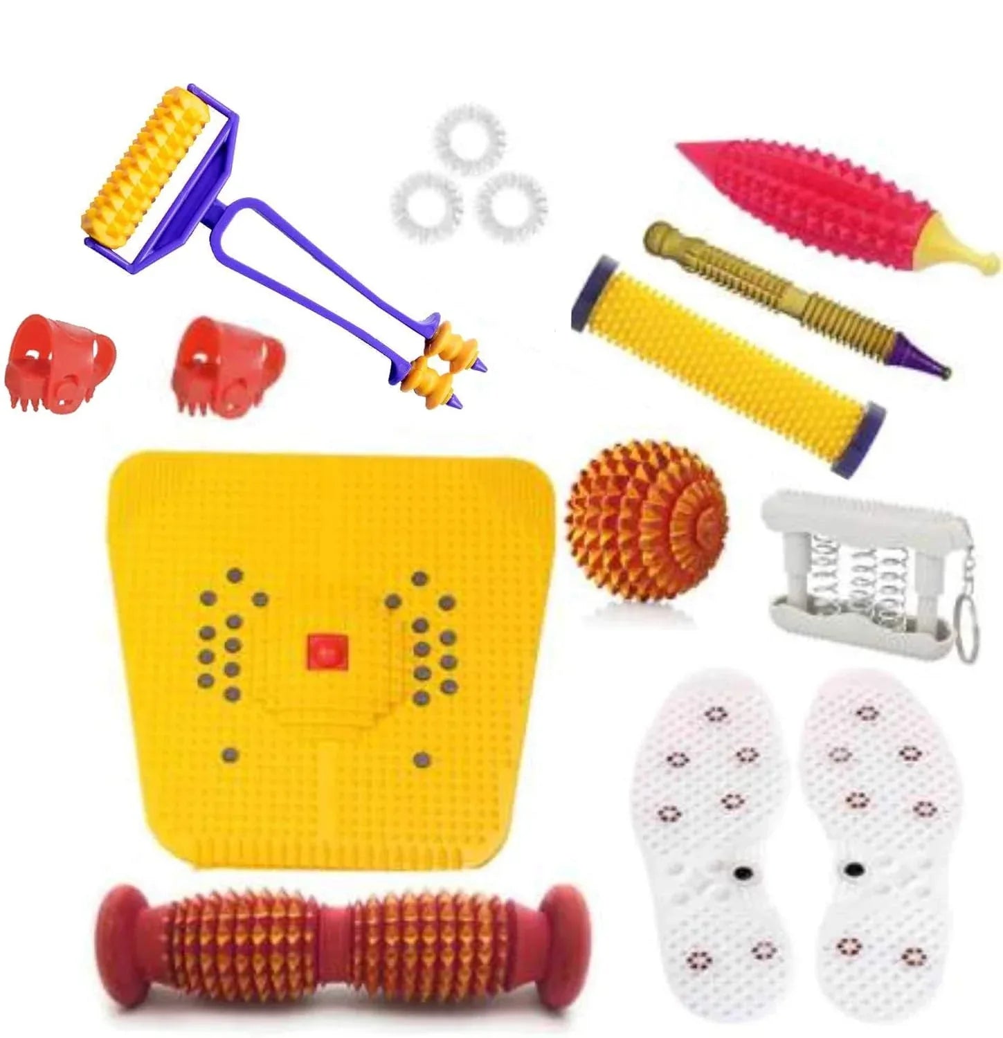 Wooden Foot Roller Acupressure Magnetic Stress Mat Kit slimming tummy remover - StellerGear