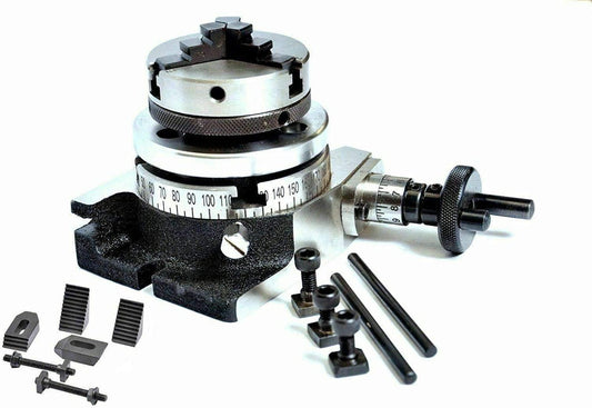 Rotary Table 3 / 80mm with 65mm Mini Scroll Chuck M6 Clamping Kit Set - StellerGear