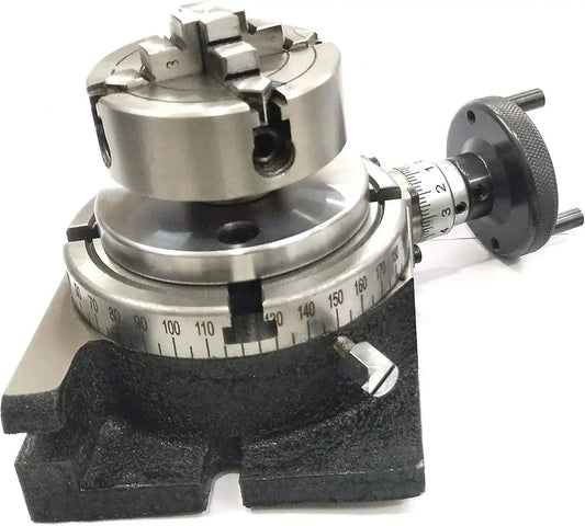 4" (100mm) 4 slots regular Rotary Table +70 mm 4 Jaw Independent Chuck - StellerGear