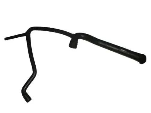 Radiator water hose with molded elbow and connector, black rubber