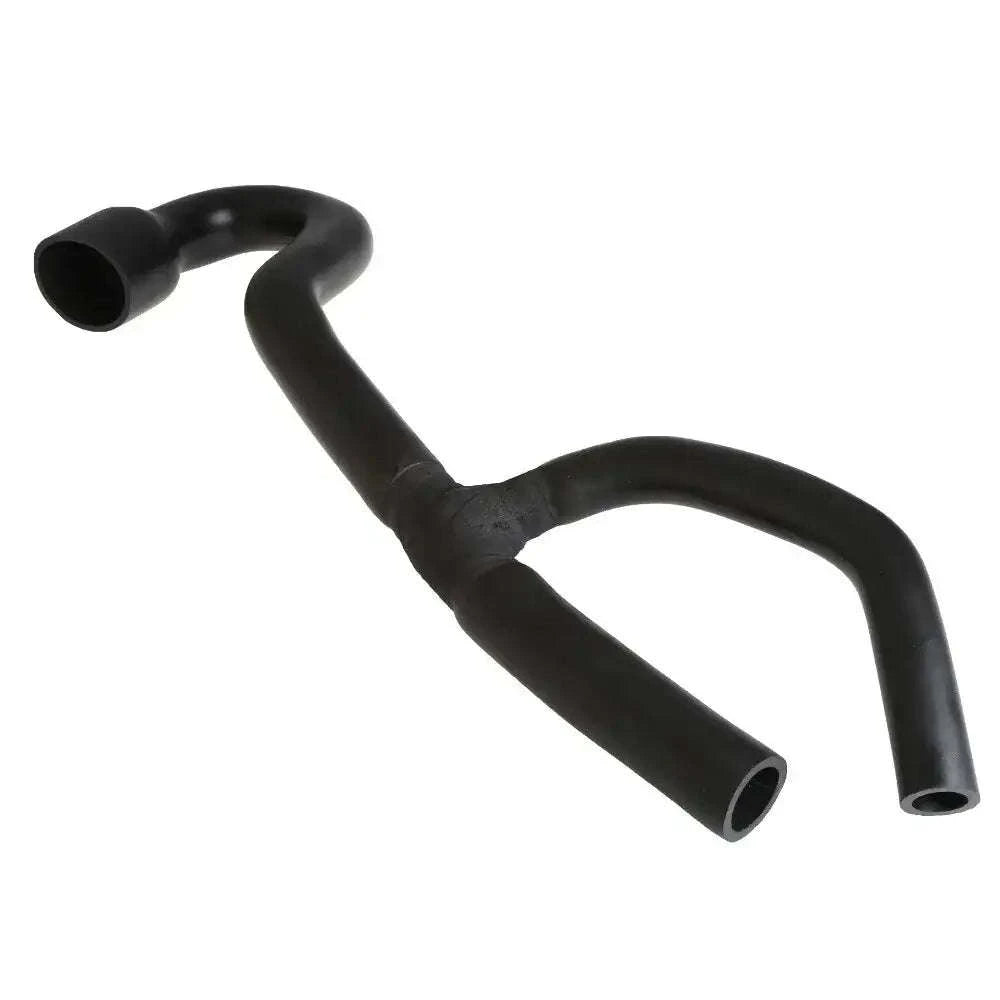 Black rubber water hose with two curved ends