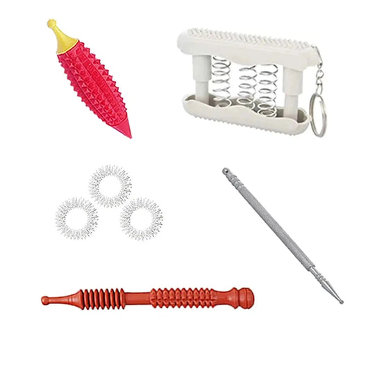Set of ACUPRESSURE roller tools in various shapes and sizes for therapeutic massage relief