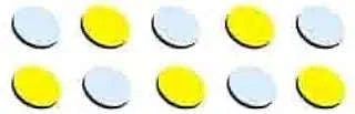 Acupressure Big Byol Massage Rings Magnets - Set of 10 in light blue and yellow