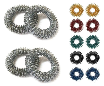 Acupressure Massage Small Bracelets Set of 4 Sujok Rings Set of 10 - StellerGear
