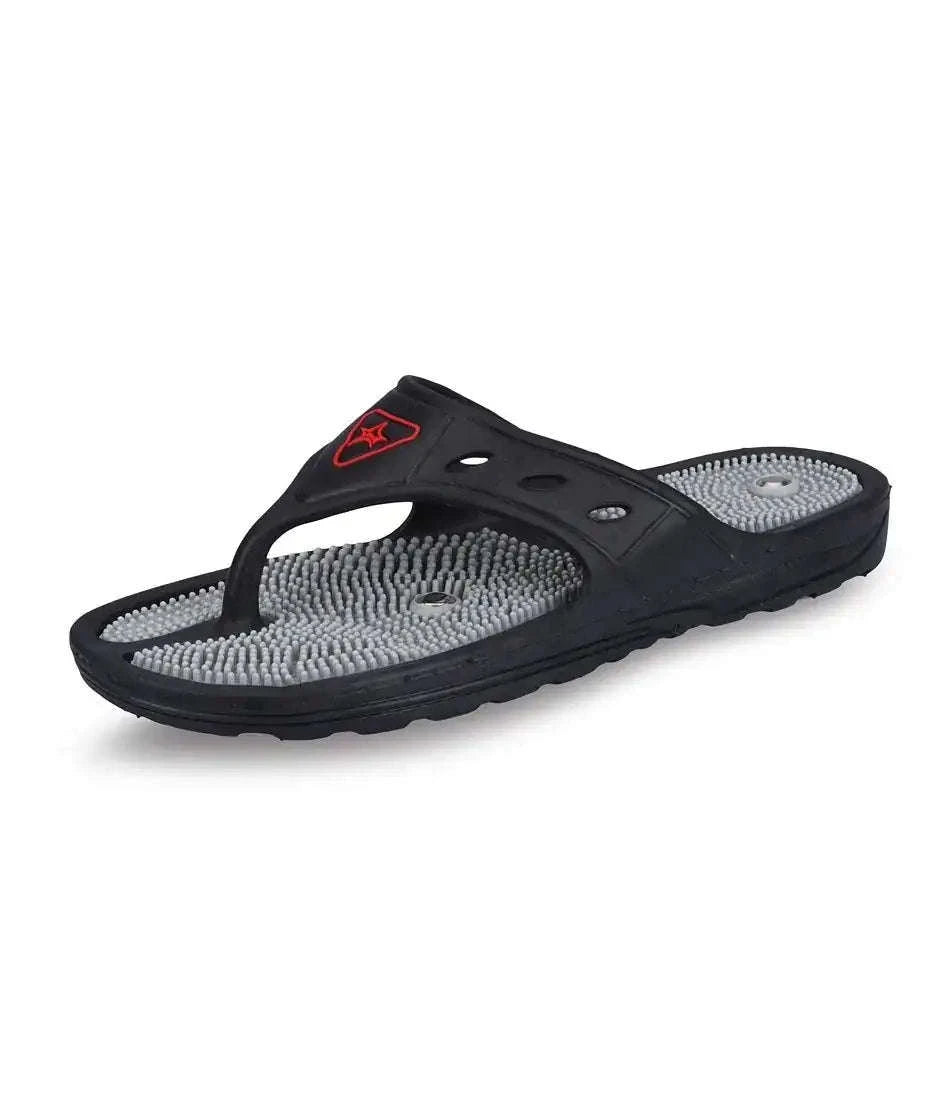 Unistar Acupressure Health Care Slipper in Black, Size 10