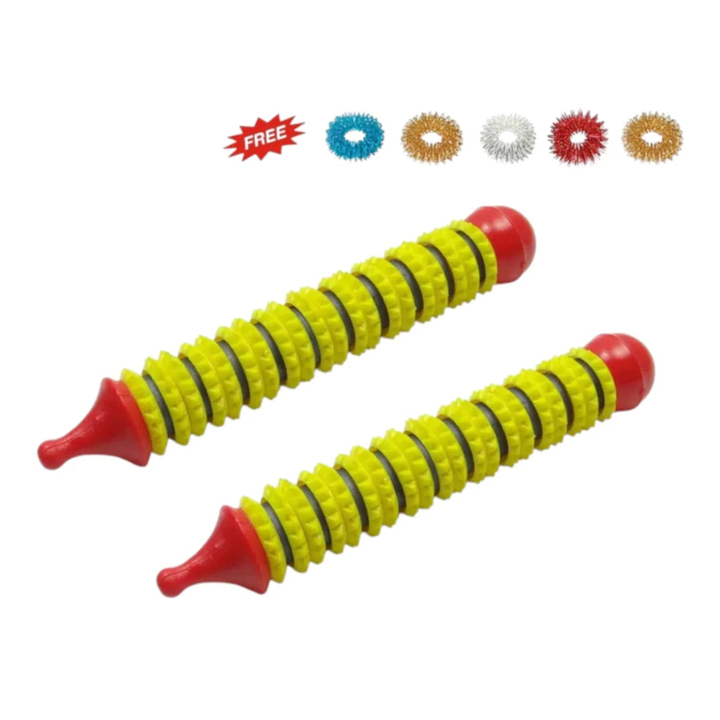 Acupressure magnetic roller set of 2 with bonus Sujok rings for enhanced relaxation and wellness