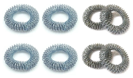 acupressure massage bracelets set featuring large and small wire designs for relaxation and relief