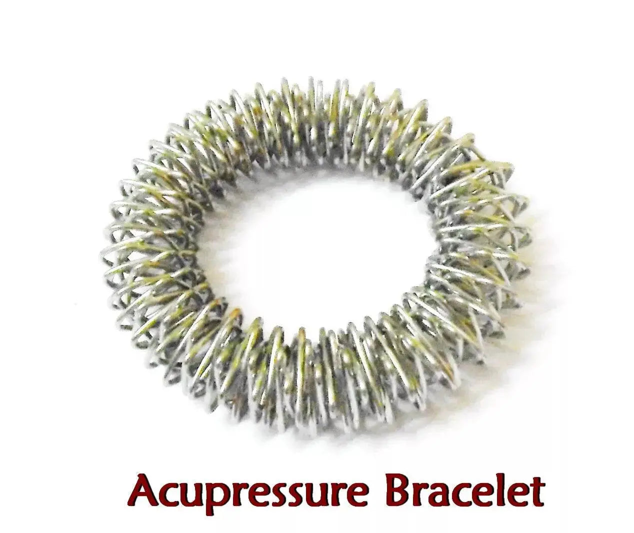 ACUPRESSURE massage bracelets made of flexible metal coils for pain relief and relaxation