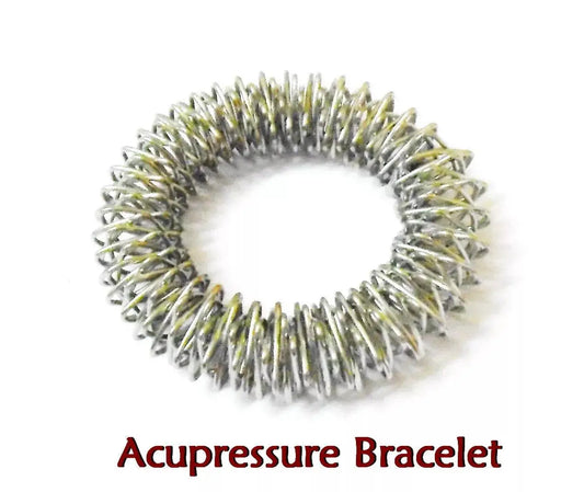 ACUPRESSURE massage bracelets made of flexible metal coils for pain relief and relaxation
