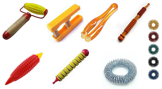 Acupressure Kit- Body Hand Roller Palm Finger Jimmy Massager Sujok Rings - StellerGear