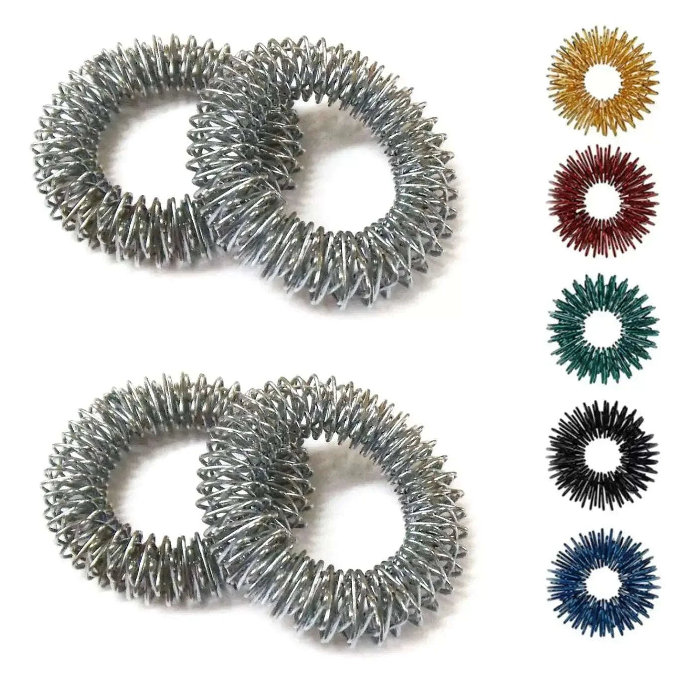 Acupressure Massage Small Bracelets Set of 4 Sujok Rings Set of 5 - StellerGear