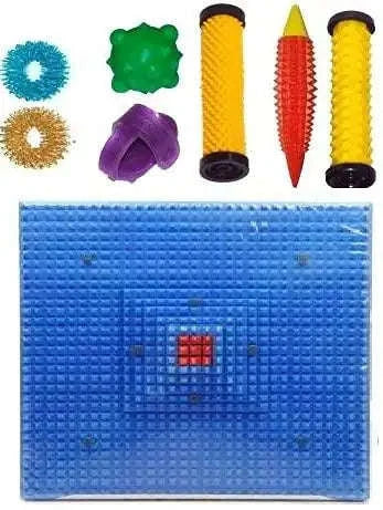 Deluxe acupressure mat for feet with raised spikes for relaxation