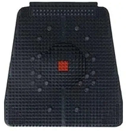 Multicolour acupressure mat designed for back pain relief.