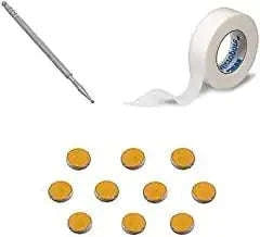 Magnetic acupressure kit with tape roll and round gold magnets