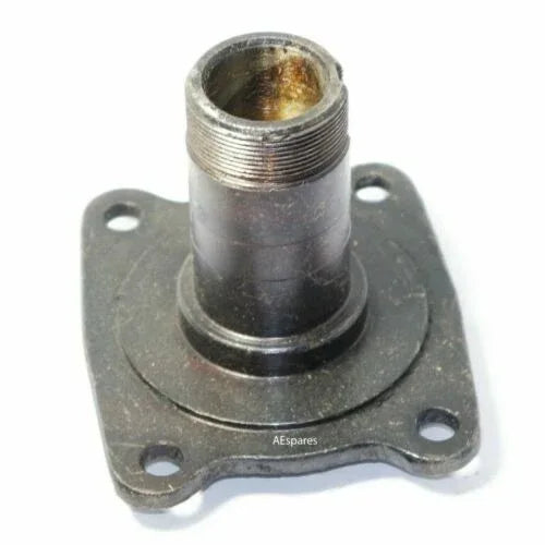 Front axle hub spindle with flange, metal construction, threaded opening