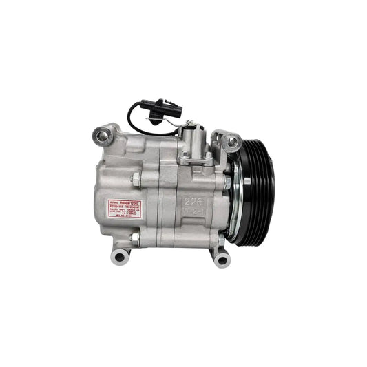 Air conditioning compressor for automotive use, aluminum construction, compatible with air conditioning compressor repairs.